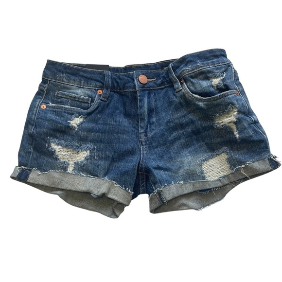 Blank NYC Distressed Blue Jean Shorts - Picture 2 of 9